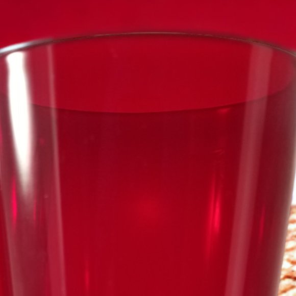 Ruby Red Highball Cocktails Glasses Set of-4 MCM Beverage Tumblers - Picture 9 of 9